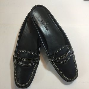 Cole Haan Black Penny Loafer Mules Size 7.5AA Narrow